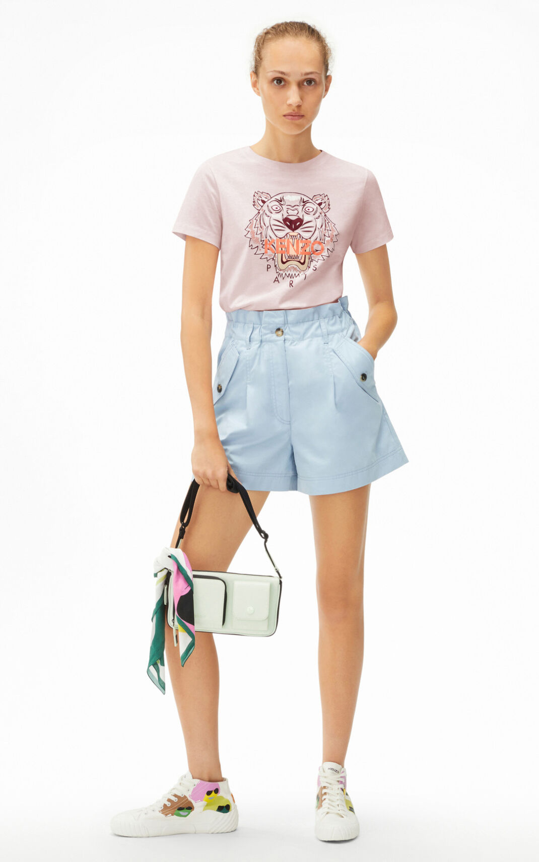 T Shirt Kenzo Tiger Femme Rose | GHEA-05238